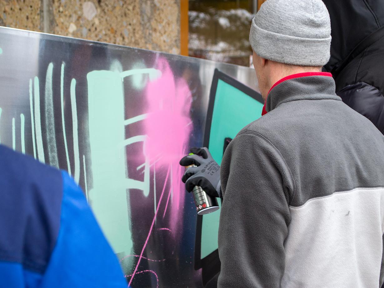 Graffitti Workshop in der Technischen Bildungsakademie Ternitz