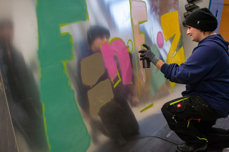 Graffitti Workshop in der Technischen Bildungsakademie Ternitz