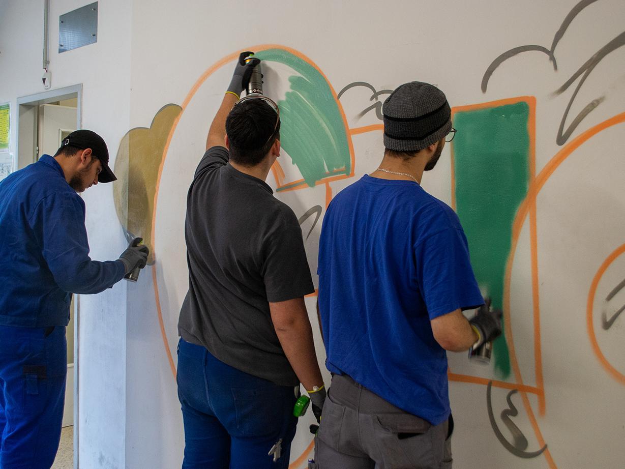 Graffitti Workshop in der Technischen Bildungsakademie Ternitz