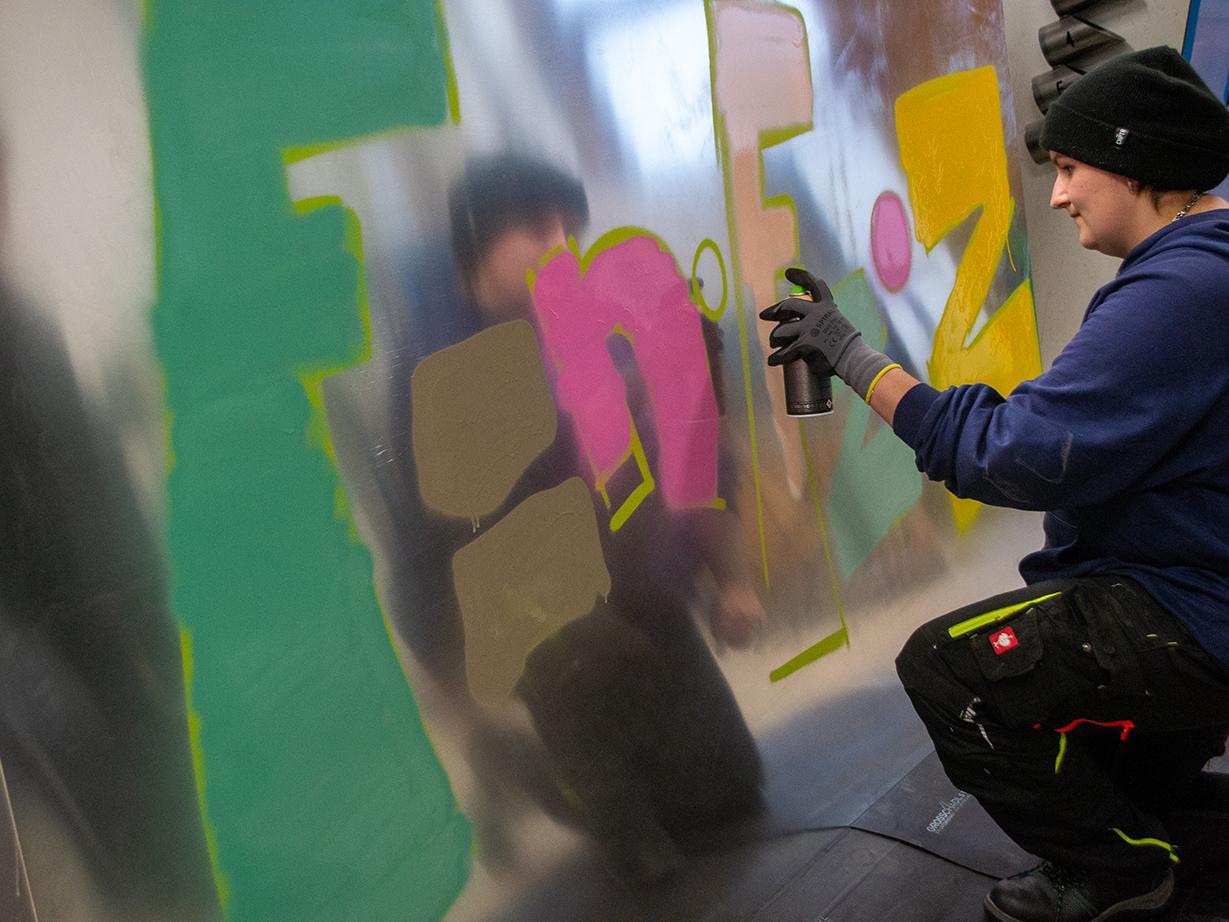 Graffitti Workshop in der Technischen Bildungsakademie Ternitz